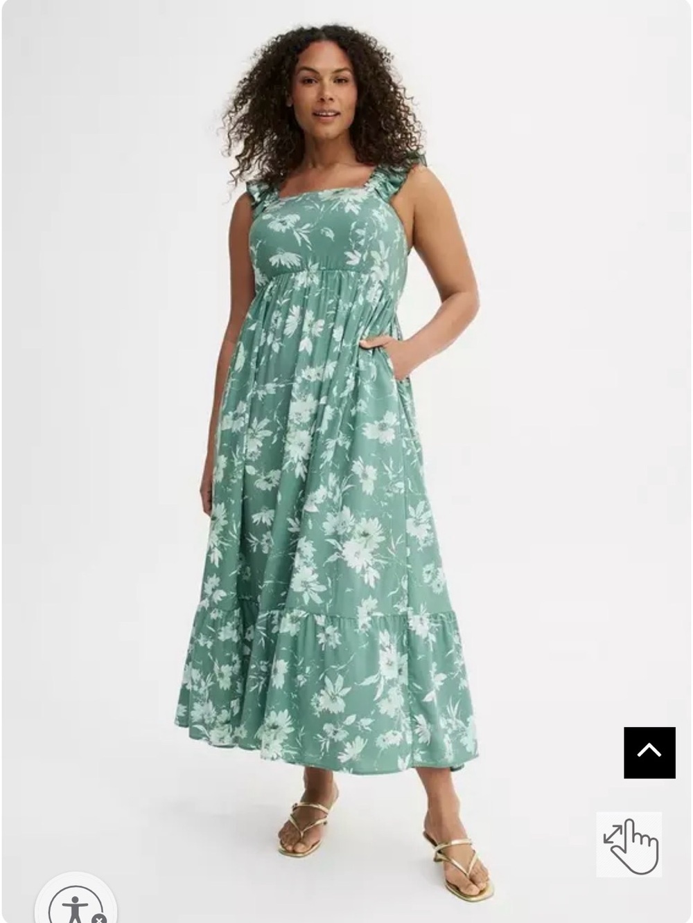 torrid Sage Green Floral Tiered Maxi Dress